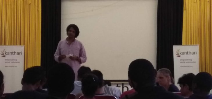 Anumuthu shared Snehan project to the kanthari 2019 participants